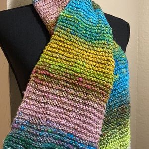 💲5 SALE💲Unique Hand-Knit Rainbow Scarf, OS